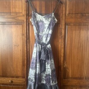 Elegant Floral Satin Dress